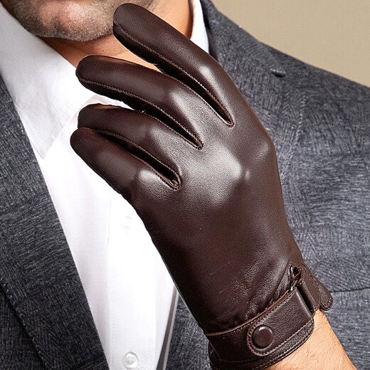 Milechi Guantes de Cuero Genuino Guantes de Cuero cálidos de Invierno para Hombres para Montar en Motocicleta y Conducir Guantes de Piel de Oveja Engrosada de Terciopelo Fino Negro (Delgado) M