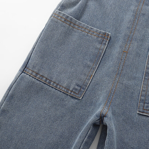 Yingyibei infant pants Korean version spring and autumn new girls overalls retro denim baby cute big PP jumpsuit black 100