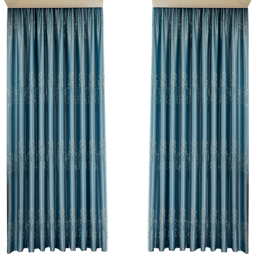 Haojinhui Zhejiang Haining Xucun Curtains Curtains Thickened Blackout Curtains Finished Bedroom Living Room Balcony Bay Window Full Blackout Tulip Gray (Hook Type) Width 3.0*Height 2.7 Height Can Be Changed