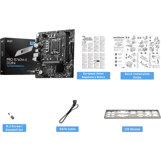 MSI Pro B760M-E DDR4 Gaming Computer La placa base admite CPU 13490F/14400F/13400F (Intel B760/LGA 1700)