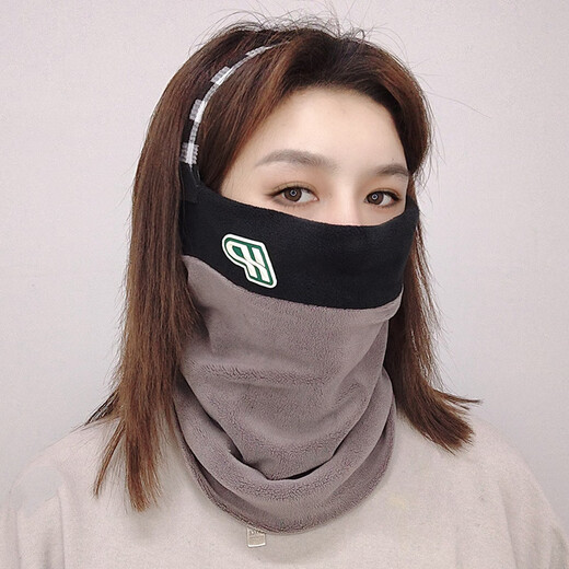 美伦玫冬季脖套女双层加厚保暖奥利绒户外时尚男女渐变套头围脖 3891宝蓝色 均码