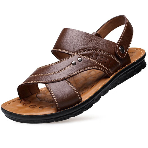 Yichi Sandals Herren Beachschuhe Herren Vaters Schuhe mittleren und älteren Sandalen Herrenschuhe Zwei-Wear-Schuhe Männer EC12129 Brown 41