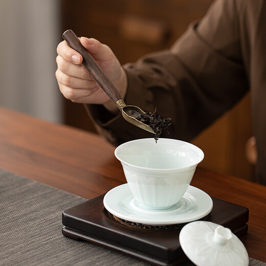SUSHI CERAMICS tea set accessories Yingqing tea ceremony Liujunzi ebony tea needle spoon holder tea shovel tea clip
