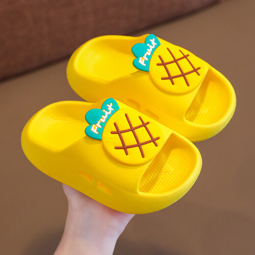Disney Children's Slippers Summer Boys and Girls Bath baignade intérieure Bébé non glissé bébé petites filles Sandales enfants 2-3888 Fruit / Jaune 23-24 Taille / Convient pour la longueur du pied 14,5-15cm
