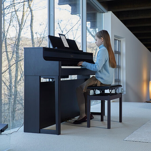 罗兰（Roland）hp704/hp702/hp701豪华立式电钢琴成人专业演奏88键家用数码钢琴 HP704-CH 经典炭黑+配件礼包