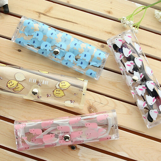 Xuanyi Cool Glasses Case Korean Cute Children Transparent Cartoon Creative Small Fresh Female Sunglasses Case Random Color