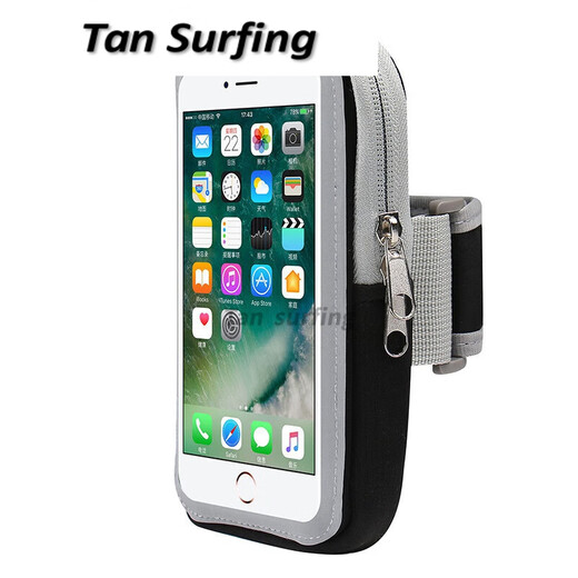 RUIPA running mobile phone bag, sports arm bag, wrist bag, fitness portable touch screen mobile phone bag for models below 6.5 inches 6. Gray