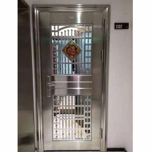 勤凯定制半玻全波不锈钢防盗门304不绣钢门白钢入户单门通风门加厚门 按照尺寸定制 304加厚