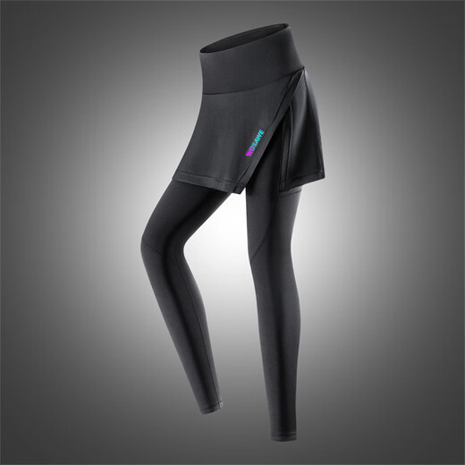 
WOSAWE Spring and Summer Women's Road Bike Covering Butts to Make Slimming Riding Trousers Silicone Mat Quick-Drying Breathable High-Elastic Bicycle Pants Yunxu-Black Thin Long Skirt Pants Covering Butts to Make Slimming S (suitable for 45-55 Jin [Jin equals 0.5 kg])