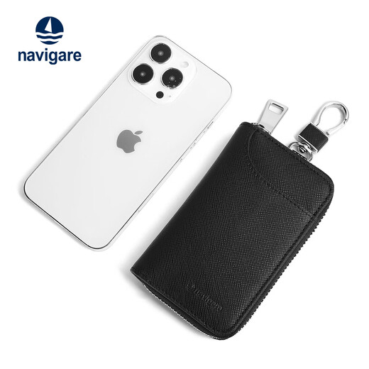 Navigare Italiener kleiner Segelboot Schlüsselbeutel großer Kapazität Auto Bag Schlüsselschutz Hülle Kartenbeutel Schlüsselbeutel für den Freund Schwarz (Counter Geschenkbox) N4A509-013003a