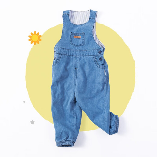 Beibeiyi baby pants baby denim overalls for boys and girls autumn new baby pants children's clothing blue 3 years old / height 100cm