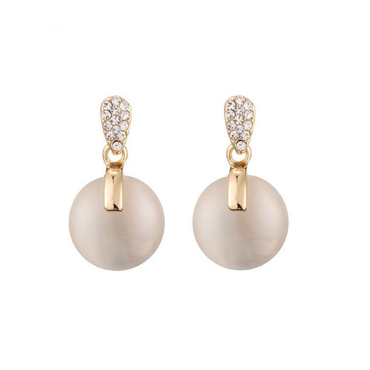 Danbi earrings for women new style trendy and high-end gift temperament versatile silver needle earrings for girlfriend and wife birthday gift off-white earrings