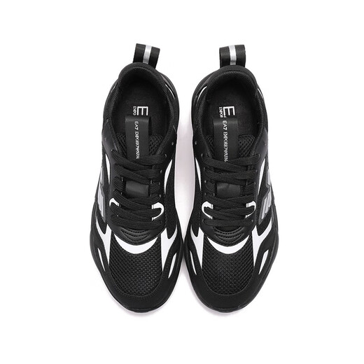
Armani (ARMANI)EA7 Men's Mesh Lace Thick Sole Casual Sneakers X8X070 XK165 M826 Black Silver Eagle Logo 43.5 Brand Original Code 43 1/3