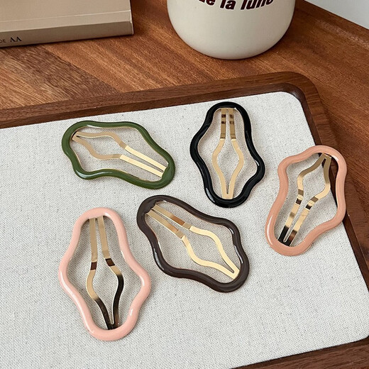 Jiuweiya hair clip women's back bangs forehead side clip hollow broken hair clip one-word clip broken hair bb clip headwear JYFJ092 mixed color 2 pack (no color specified)