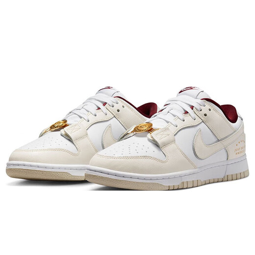耐克（NIKE）女鞋2025夏季Dunk Low低帮复古板鞋运动鞋休闲鞋DH9765 DV1160-100米白红金属扣 36.5