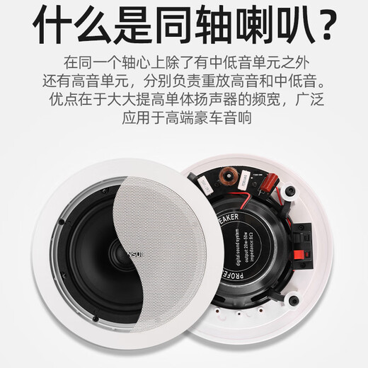 山水（SANSUI）T2 吸顶音响喇叭 5.1家庭影院音响套装 背景音乐客厅 吊顶喇叭 音箱功放家用 T2【900W功放+6.5吋喇叭*5+8吋炮】