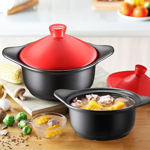 SUPOR casserole soup pot ceramic stew casserole pot stew pot clay pot rice household health stone pot crock pot clay pot special for open fire [4-6 people use] 4.5L