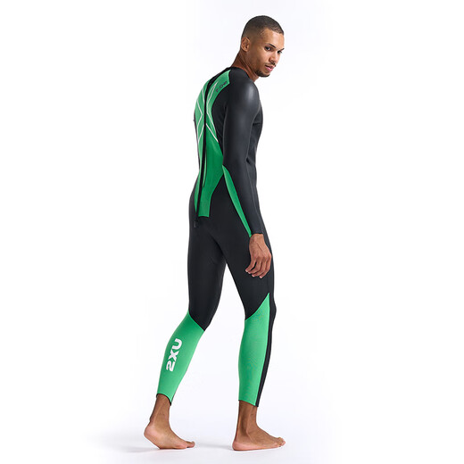 2XU Propel Series P 1 long-sleeved cold wetsuit professional snorkeling warm one-piece wetsuit winter swimming suit black/bright green L
