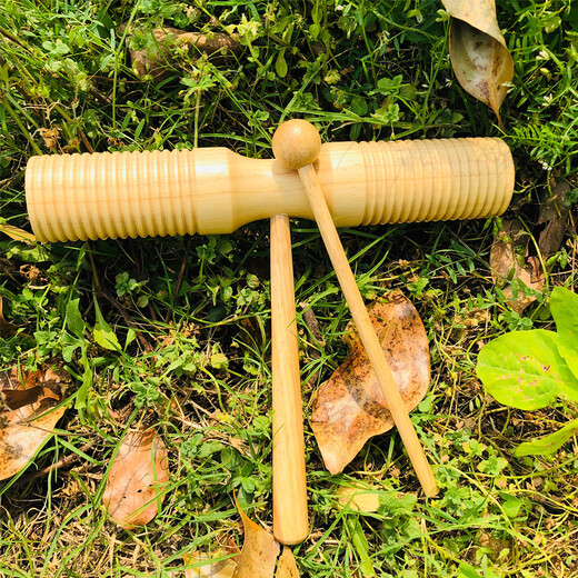 
Orf Tiandi Oak Grooved Double Roller Children's Percussion Instruments Orf Teaching Toys Kindergarten Musical Instruments Large Oak 25*4.5cm