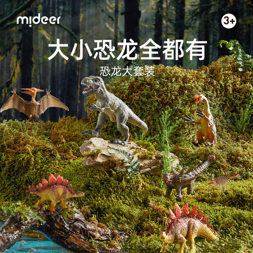 MiDeer (MiDeer) Children's Toy Simulation Animal Model Tyrannosaurus Rex Pterodes Boy Dinosaur Set-24 Pack Children's Gifts