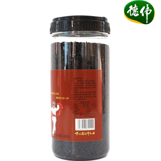 Dewei (dewei) Dewei organic black fragrant rice Northeast long-grain red fragrant black rice whole grains 900g canned