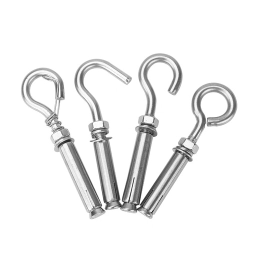304 stainless steel expansion hook with hook expansion screw manhole cover mesh manhole ring hook hook M6M8M10M12 expansion ring with spring M8 (punch 12mm)