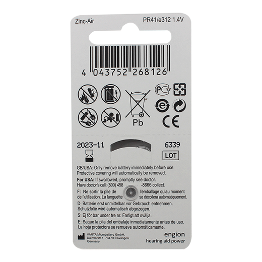 Phonak Ayuding Ayfice Batería especial E312/675 Botón importado Productos electrónicos Accesorios cocleares Carcasistas de orejas A13 (5 placas 30 tabletas)
