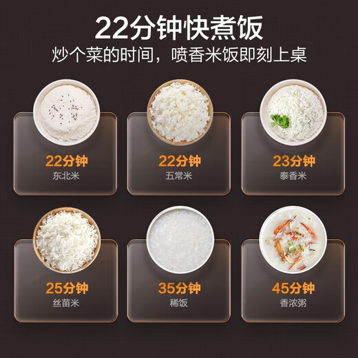 苏泊尔（SUPOR）电饭煲5L大容量蓝钻球釜内胆小快系列智能预约多功能柴火饭3-6人家用微压电饭锅 SF50FC897蓝钻球釜 5L
