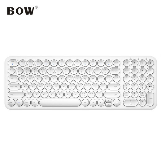 Hangshi(BOW)HW098SC-2 Wireless Keyboard Ultra-Thin Portable Keyboard Universal Laptop Home Office White