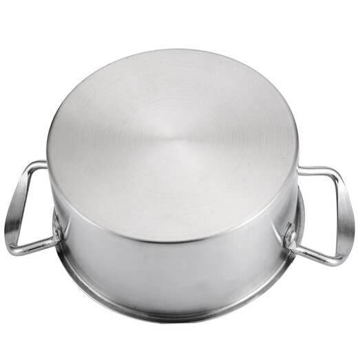 Stainless steel hotel self-service single small hot pot pot induction cooker gas stove suitable for one person and one pot clear soup pot household small soup pot 16cm with lid