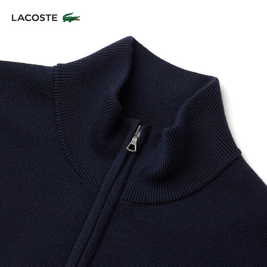 LACOSTE French crocodile men's wear solid color wool sweater sweater zipper stand collar jacket | AH1955 166/navy blue regular XL 6