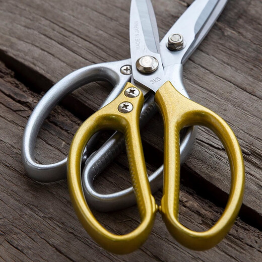 Japanese style four seasons sk5 alloy scissors stainless steel scissors kitchen scissors household scissors tailor cloth scissors multifunctional scissors (first generation gold) stainless steel scissors