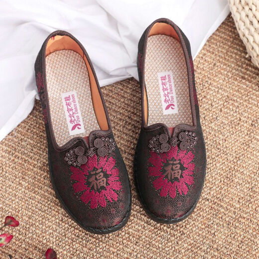 Lan Yujing alte Peking-Stoffschuhe für Frauen, mittlere und ältere Frauenschuhe für nicht rutschende Soft Sohle bequeme ältere Oma-Schuhe für Schaltmonat Februar Mutterschuhe rot 38