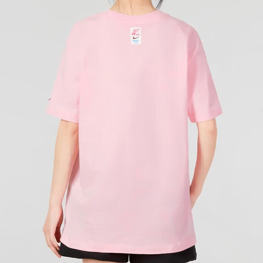 Nike (Nike) à manches courtes 2025 Summer Sportswear à la mode lâche rond rond T-shirt à moitié à manches décontractés FJ7714-690 ROSE S