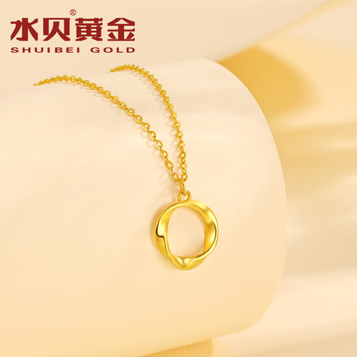 Water shell gold pure gold 999 pendant women's gold Möbius ring necklace set chain birthday gift for girlfriend Möbius ring (about 3.2g) more return less replenishment + brand gift box 40cm+3cm