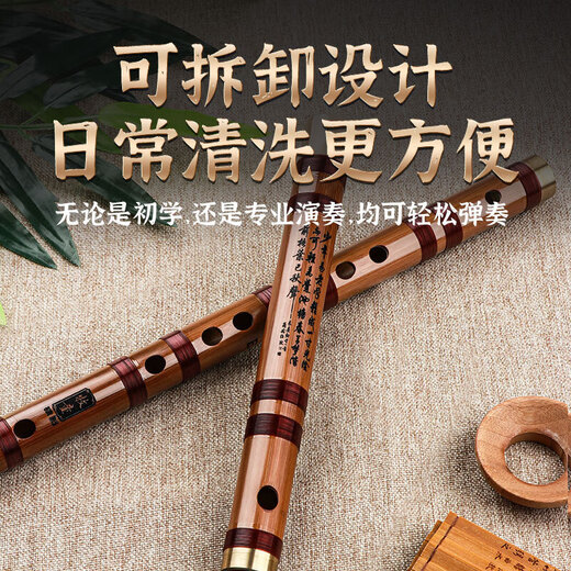 PTNOKA竹笛子初学儿童学生入门横笛EFGD调长笛演奏民族乐器专业演奏推荐 初学可拆【G调双管】少儿推荐