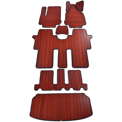 Anden 25 Buick GL8 Wood Flooring Foot Pad 652t Business Class 653t es Lu Zun Lu Shang Solid Wood Foot Pad Special for the whole car three rows of foot pads teak original color (aluminum alloy middle seam)
