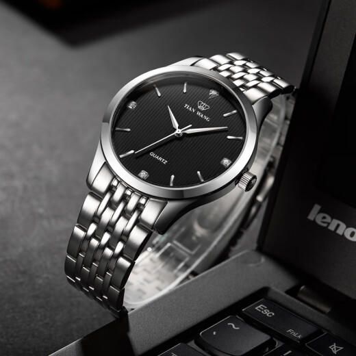 
TIAN WANG Gift Canghai Series Couple Steel Band Quartz Watch Men's Business Ladies Casual Simple Watch 3887 Black Steel Band Men's Watch-3798
