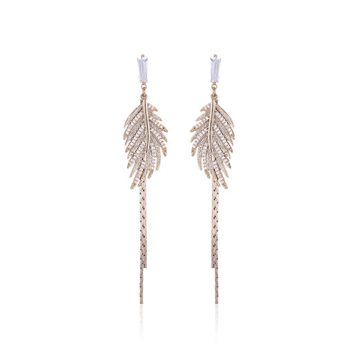 Qlady women's tassel earrings women's fashionable long style 925 silver needle light luxury earrings birthday gift for girlfriend