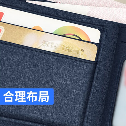 Playboy Wallet Men's Casual Business Wallet Certificat Fashion Using-Resistant Wallet Short Horizontal Multi-Carte Ticket Clip bleu