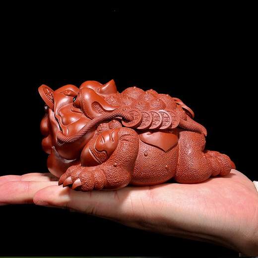 Gold inlaid jade teacher Wang Renbing’s handmade three-legged golden toad tea pet tea table ornaments Yixing purple sand tea table Kung Fu tea set Wang Renbing’s new golden toad to attract wealth
