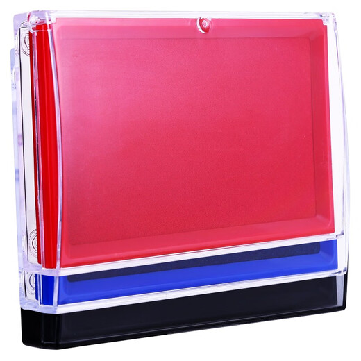 Deli (deli) printing platform seal financial quick dry printing platform clay box circular printing oil press hand seal oil square printing platform enterprise contract stamp supplement ink 9864 red/square quick dry transparent continuous cover
