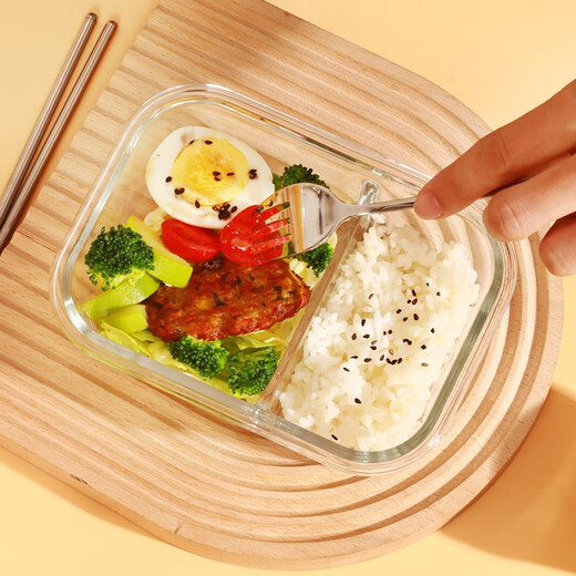 Demas hitzebeständiges Glas Frischwahrnehmungsbox Mikrowellen-Lunchkinokintenfachmann Bento Box Nordic Blue Partition 680+ 700+ Taschen+ Tabelle Geschirr