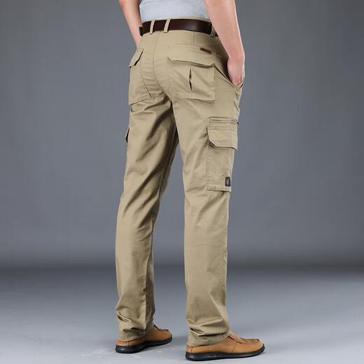 
JEEP SPIRIT Jeep Casual Working Pants Men's Multi-Pocket Straight Loose Pants Trendy Spring and Summer Men's Pants 9923 Thin 9923 Thin Khaki Size 31 2ft 3