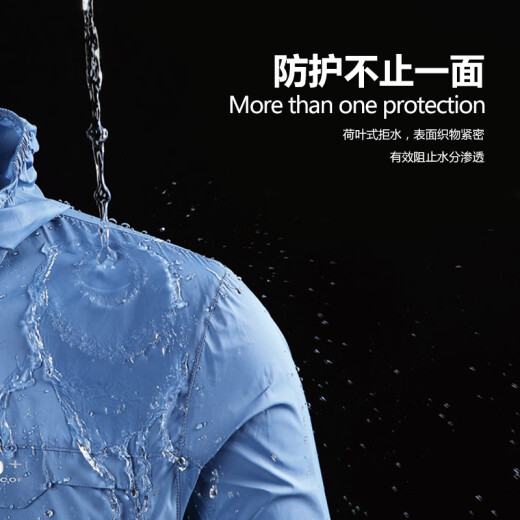 Scarecrow (MEXICAN) sun protection jacket for men, Korean version, simple, loose, thin jacket, men's fashion, versatile, breathable, men's water-repellent skin jacket 9F176100268 blue gray 2XL