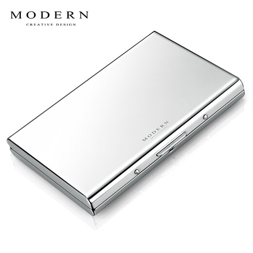 
modern modern MODERN metal card box stainless steel money clip card bag thin NFC anti-theft bank card case RFID stainless steel map model