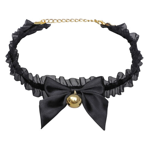 Haiyido Christmas headband cat ear bell headband plush Japanese bow headdress cat girlfriend anchor Lolita black cat ear headband + black bow neck bell