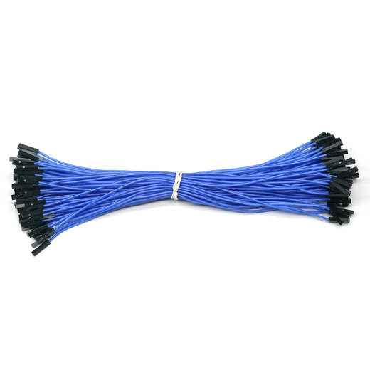 Throwing stones 1P rehearsal DuPont wire 26AWG silicone insulated wire High temperature resistant electronic wire Experimental supplies 100 wires in a bundle 20cm wire length 100 wires/piece Blue 20cm female to female