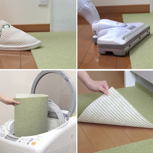 SANKO thin non-slip splicing carpet imported from Japan bedroom living room children's crawling pads are self-adhesive and machine-washable. 4 pieces of gray + 4 pieces of ivory [total 8 pieces]