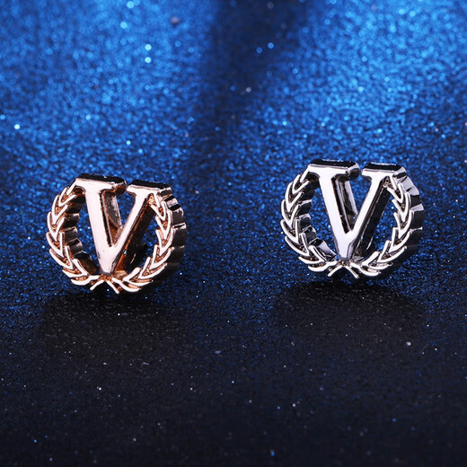 月蝶（YUEDIE）复古金色麦穗字母V小胸针三叉皇冠五角星领针男女衬衫西装情侣配饰胸花领扣 金色皇冠